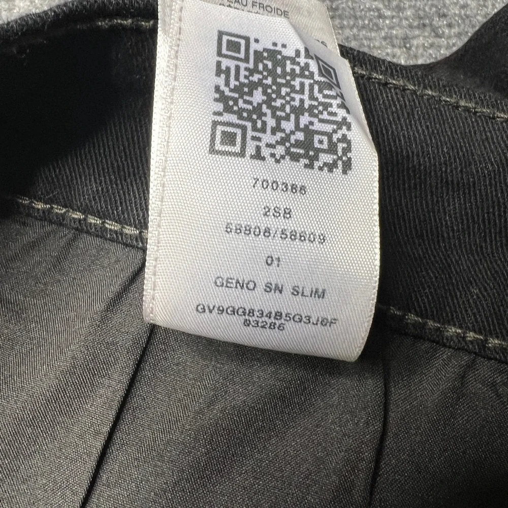 NWT True Religion Mens 36 Geno SN Slim Jeans Black Rinse Green‎ Stitching 700386